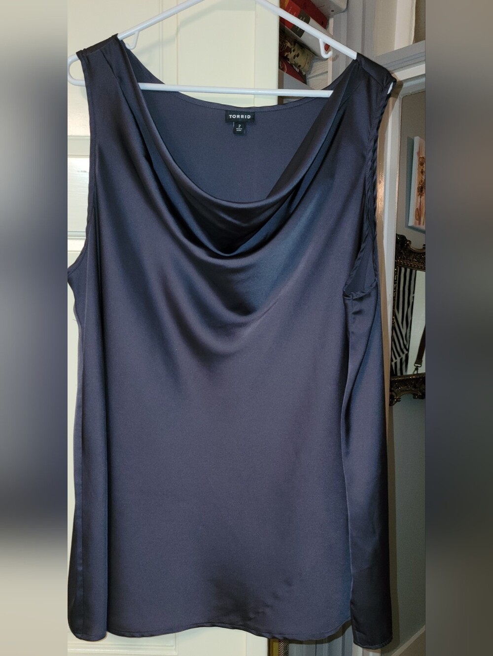 Torrid Navy Satin Cowl Neck Camisole SIZE 2